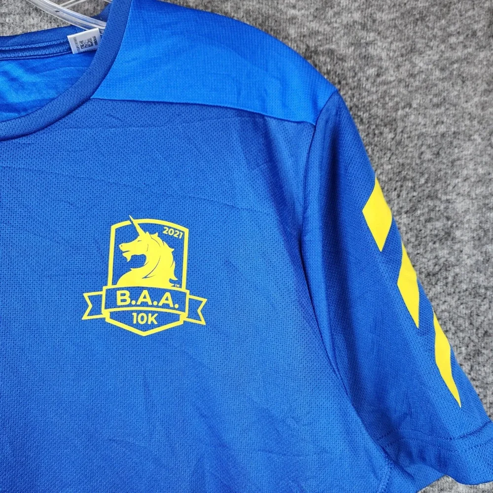 Adidas T-Shirt Mens L B.A.A. 10K Boston Athletic Association Blue Running EUC